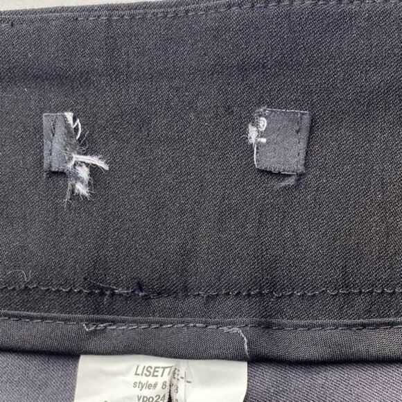 Lisette L Montreal Pull On Striped Straight Slim Pants Sz 8 Black Gray - Picture 5 of 6
